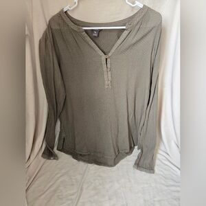 Eddie Bauer Olive Green Long-Sleeve Henley Shirt